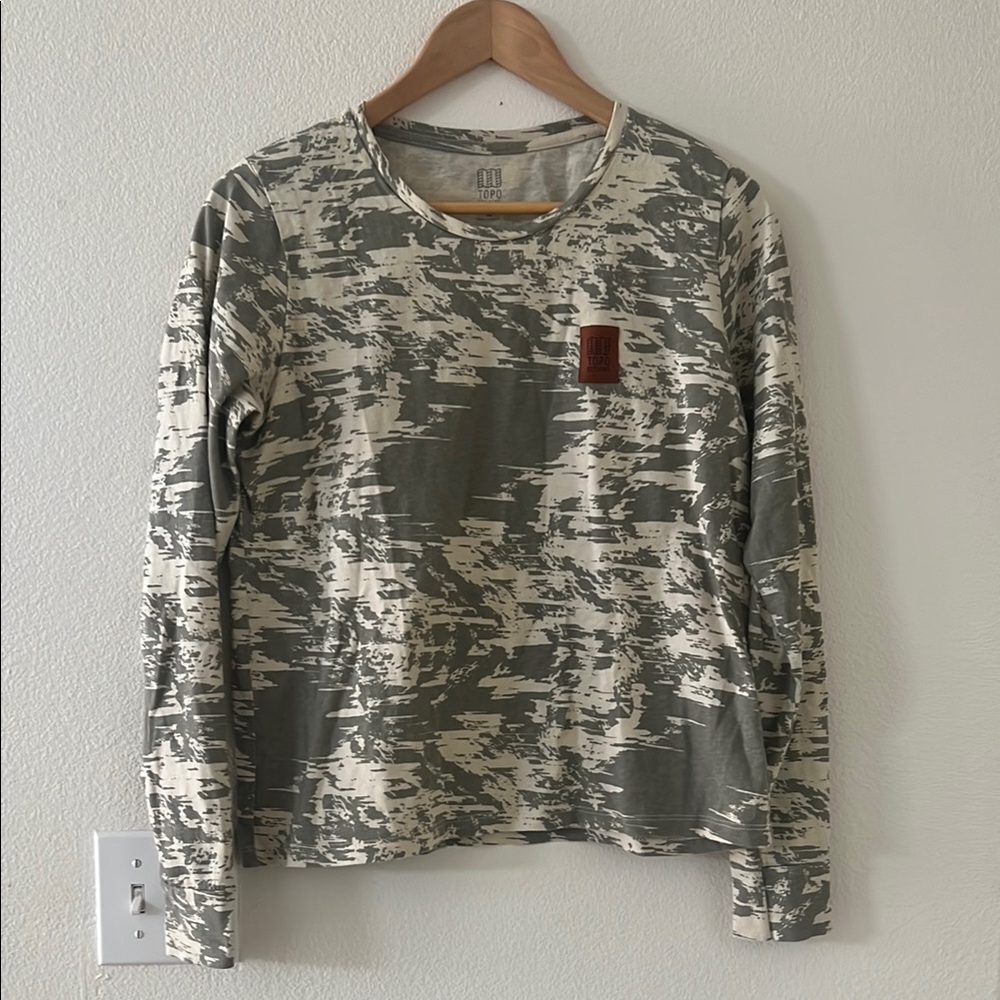 Topo Design Camouflage Long Sleeve Shirt women’s